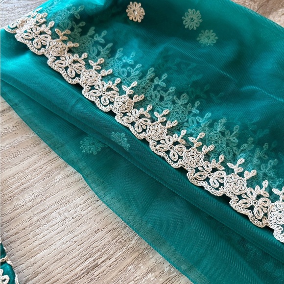 Size small handmade dark teal three piece Punjabi - Picture 6 of 6